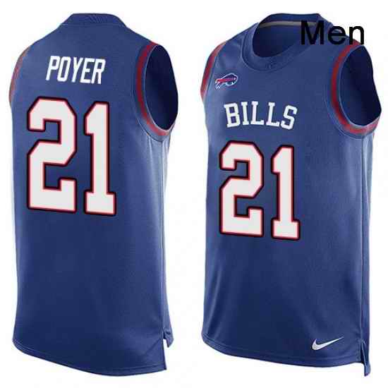 Mens Nike Buffalo Bills 21 Jordan Poyer Limited Royal Blue Player Name Number Tank Top NFL Jersey